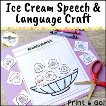 Preview of Summer Ice Cream Articulation and Language Craft for Speech Therapy