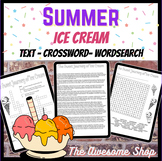 Summer Ice Cream Comprehension, Crossword for Middle Grade