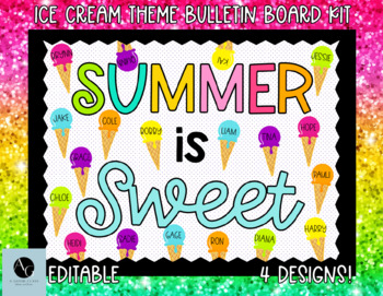Preview of Summer Ice Cream Cone Theme Bulletin Board Kit