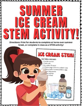 Preview of Summer Ice Cream STEM Activity! - Chemical Change Science