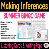 Summer Inferencing Bingo & Listening Task Cards Activity