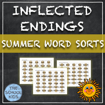 Preview of Summer Inflected Endings Word Sorts s es ies 3 sounds of ed ing