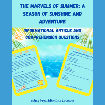 Preview of Summer Informational Text and Reading Comprehension Questions End of Year 6-12