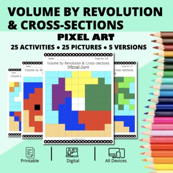 Preview of Summer: Integrals Volume Pixel Art Activity