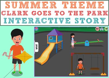 Preview of Summer Interactive Activity - Clark Goes to the Park BOOM CARDS