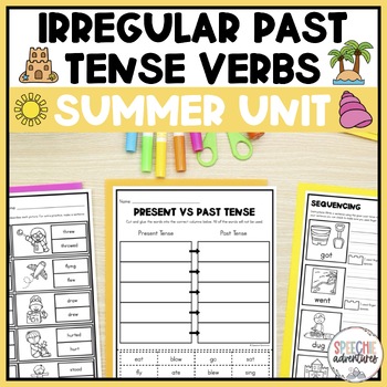 Preview of Summer Irregular Past Tense Verbs Grammar Unit for Speech Language Therapy