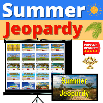 Preview of Summer Jeopardy Trivia Activity Game Show Group Resource No Prep