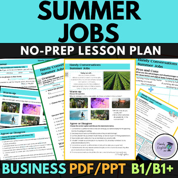 Preview of Summer Jobs ESL no-prep lesson plan speaking vocabulary first conditional modals
