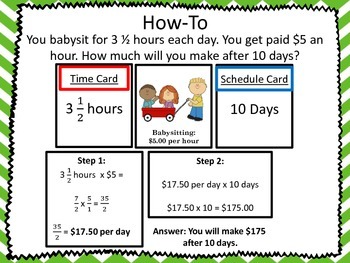 Summer Jobs: Multiplying Fractions by Whole Numbers (Small Group\/Center)