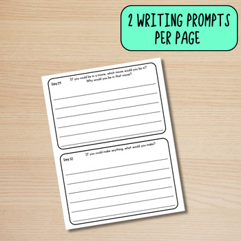 Summer Journal, 60 Days of Writing Prompts Freebie by Ready in the Nest