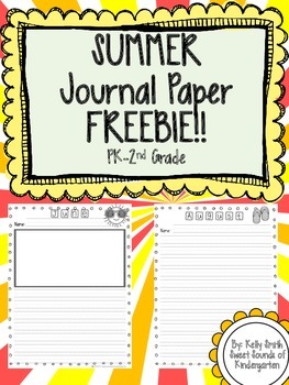 Preview of Summer Journal Paper- FREEBIE!