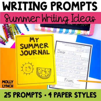 Summer Writing Prompts 1st Grade | Summer Writing Journals with Cover