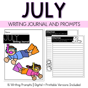 Summer July Writing Journal and Prompts: Under the Sea, Mermaids, Ocean ...