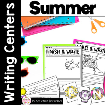 Preview of Summer June July | End of Year Writing Prompts | Kindergarten and First Grade