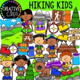 Summer Kids Hiking {Camping and Hiking Clipart}