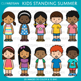 Summer Kids Standing Clipart