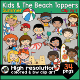 Summer Kids and The Beach Page Toppers Fun Clip Art