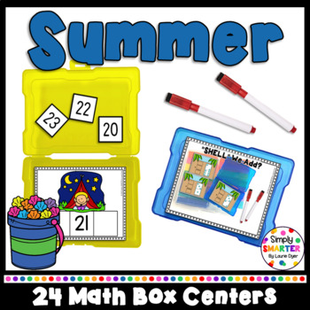 Preview of Summer Kindergarten Math Box Centers