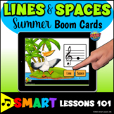 Summer LINES & SPACES BOOM CARDS™ Music Notes Game Music A