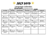 Summer Language Calendar (with response sheet)