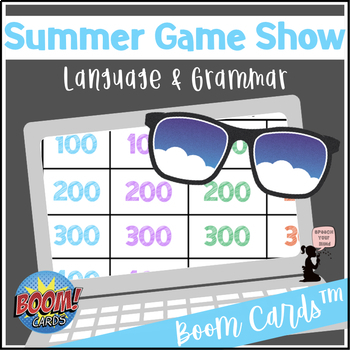 Preview of Summer Language & Grammar Boom Cards™  Game Show Elementary | Summer Trivia