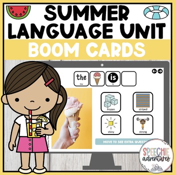 Preview of Summer Early Language Activities for Speech Language Therapy Boom Cards