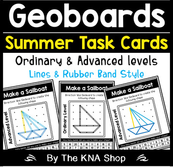 Preview of Summer Last Week of School Activities Morning Tubs Geoboard Task Cards 