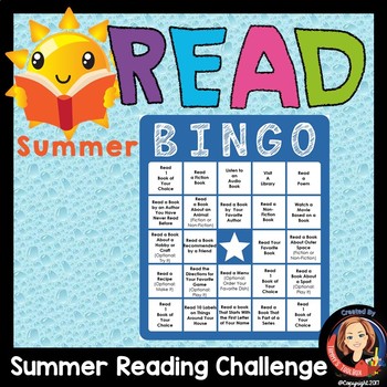 Preview of Summer Reading Activity Bingo Game