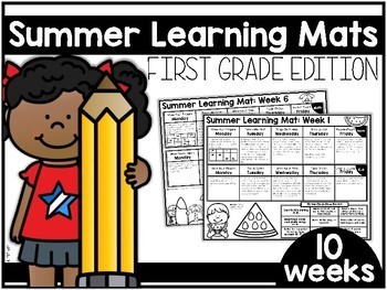 Preview of Summer Learning Mats: First Grade Edition Distance Learning