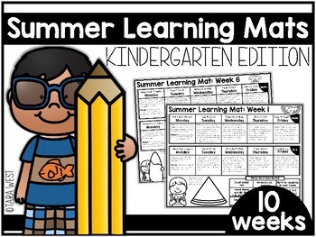 Preview of Summer Learning Mats: Kindergarten Edition Distance Learning