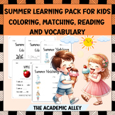 Summer Learning Pack for Kids - Coloring, Matching, & Voca
