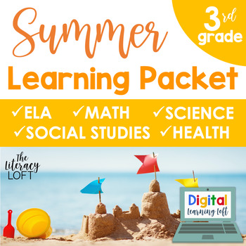 Preview of Summer Learning Packet 3rd Grade Google Slides and Print