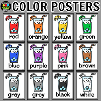 Preview of Summer Lemonade Drink Color Identification Posters