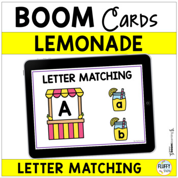Preview of Summer Lemonade Letter Matching Boom Cards for Preschool