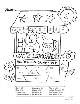summer lemonade stand math color by mary hopkins tpt