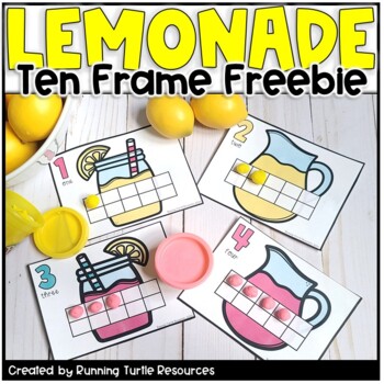 Preview of Lemonade Ten Frames FREEBIE, Lemonade Math, Summer Ten Frame Counting