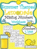 Summer Lemonade Themed Practice Writing Missing Numbers Wo