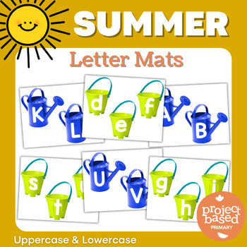 Preview of Summer Letter Mats Uppercase and Lowercase