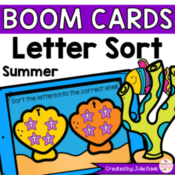 Preview of Summer Letter Sort Digital Game Boom Cards™