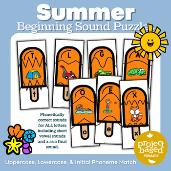 Preview of Summer Letter Sound and Letter Identification Puzzles