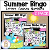 Summer Letters Sounds Numbers 0 - 20 Alphabet Bingo 2 Pack