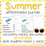 Summer Leveled Journal Writing for Special Education, Auti