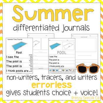 Preview of Summer Leveled Journal Writing for Special Education, Autism, and ESY