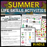 Summer Life Skills Vocational Activities, Worksheets and T