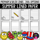 Summer Lined Writing Paper - Primary Lined Paper - Handwri
