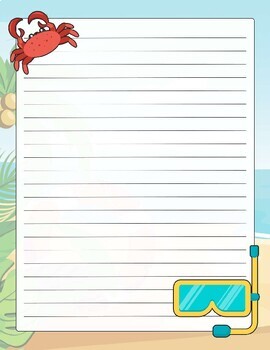 Summer Lined Writing Paper Templates