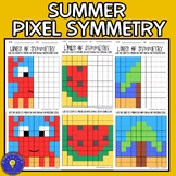 Summer Lines of Symmetry | Pixel Art - Reflection Drawings