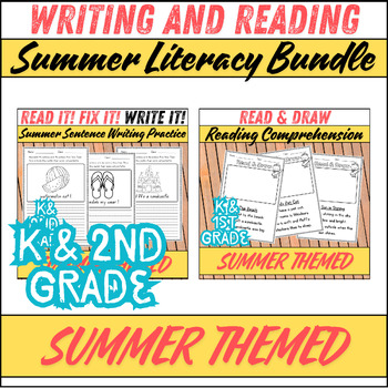 Preview of Summer Literacy Bundle: Interactive Writing and Reading Activities for K-2