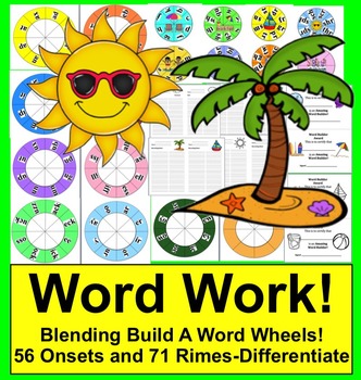 Summer Activities: Build A Word Wheels - Onset Rime - End of the Year Activities