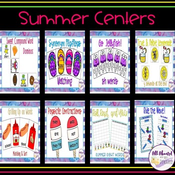 Preview of Summer Literacy Centers Bundle